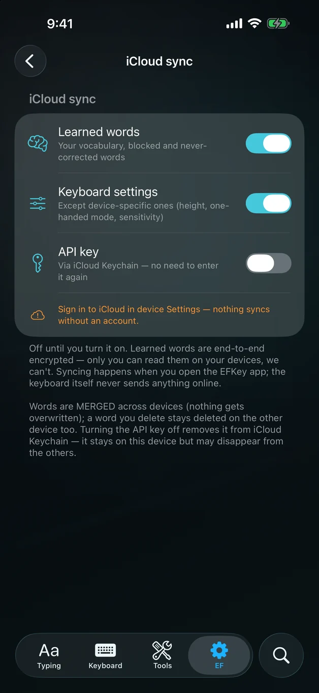 iCloud-synkronointi